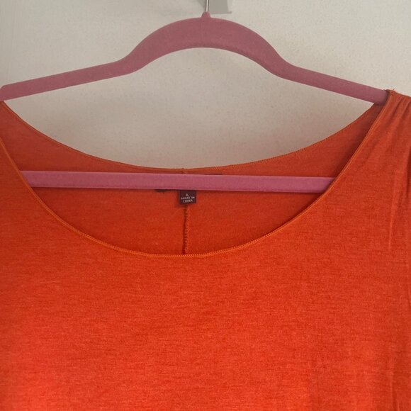 Loose-Fit Batwing Sleeve Orange Top By Max Edition - Size L Made Of Soft Fabric - Picture 2 of 6